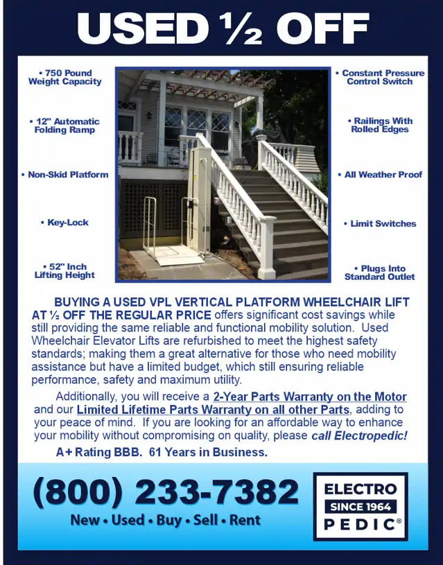 Used vpl in San Diego vertical platform wheelchair elevator porch lift
